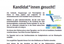 Kandidat*Innen gesucht für den neuen Pfarrgemeinderat 2026!