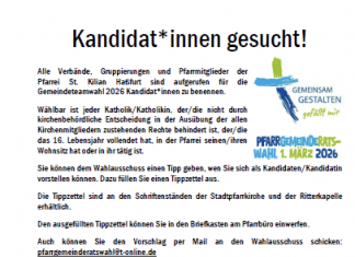 Kandidat*Innen gesucht für den neuen Pfarrgemeinderat 2026!