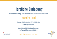 Einführung Pastoralreferentin Leandra Lunk